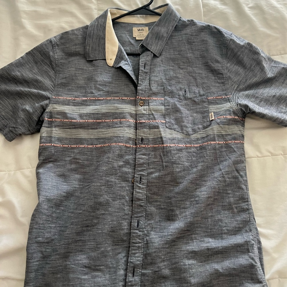 Vans Gray Casual Button Down Shirt